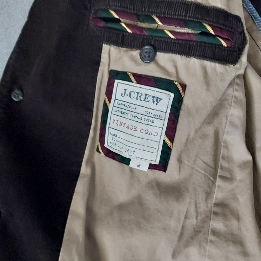 J.crew Men's Chocolate Brown Corduroy Blazer Jacket Sz-M - Picture 9 of 12